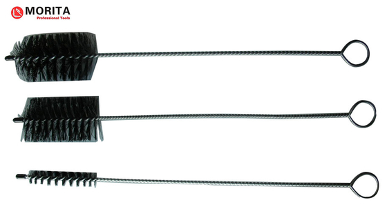 Brosse de nettoyage de la fumée 3 pièces 400 mm d'acier et de nylon rond Ø52 mm rond Ø15 mm plat 52 * 30 mm Outils de plomberie en argent