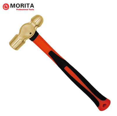 Outils non à étincelles marteau à bille en laiton avec poignée en fibre de verre, non magnétique, sous pression, résistant à la corrosion