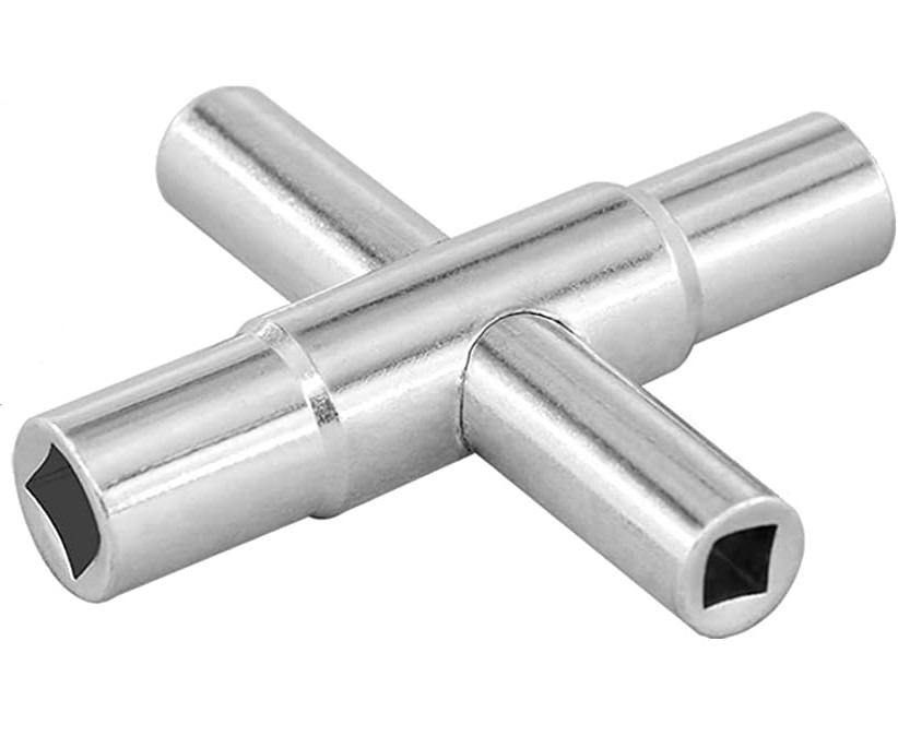 Outils de plomberie 4 voies Sillcock clé 4 clef de serrure Tailles 1 / 4 ′′, 9 / 32 ′′, 5 / 16 ′′, 11 / 32 ′′ (1 Pack) en acier inoxydable