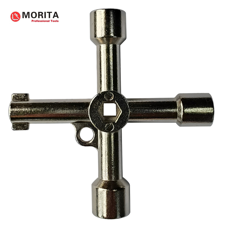 Outils de plomberie 4 voies utilitaires multifonctionnels clé, boîte de compteur électrique clé radiateur clé saignement clé gaz clé alliage de zinc
