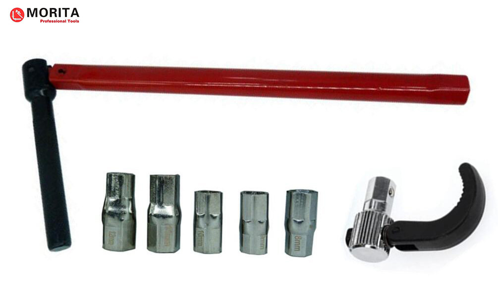 clé de tuyauterie clé de bassin 260 mm pour noix de bassin10, 11, 14 mm Capacité d'ouverture de 15 mm à 32 mm rouge