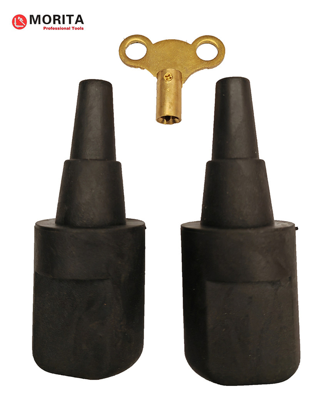 Outils de plomberie Kit de changement de vanne de radiateur 3 pièces 2 boutons en caoutchouc et 1 clé de sanglage en laiton Noir Jaune Pour changer le radiateur