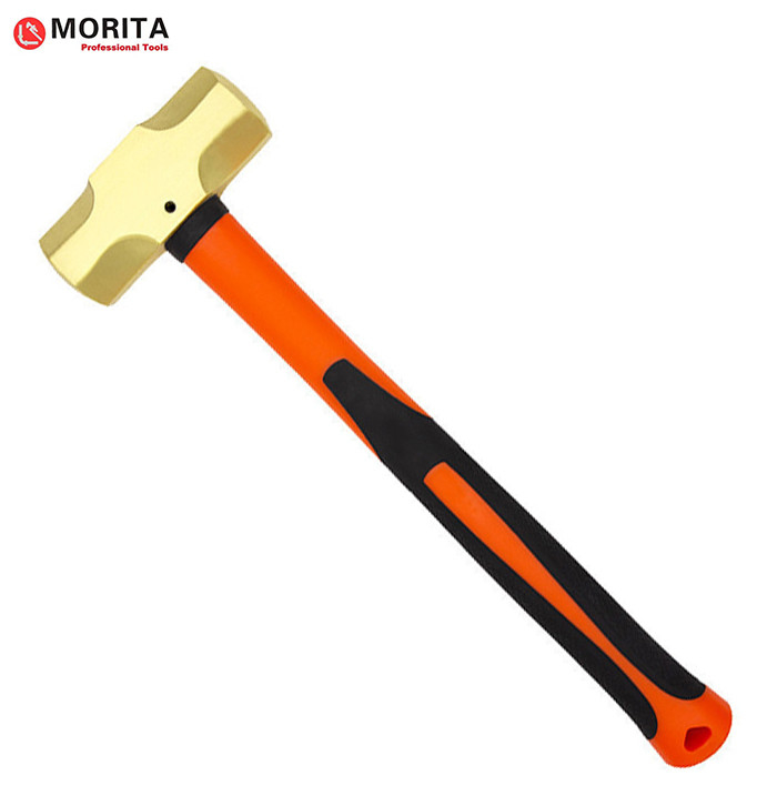 Outils non étincelants Marteau de traîneau en laiton avec poignée en fibre de verre, non magnétique, forgeable, résistant à la corrosion,